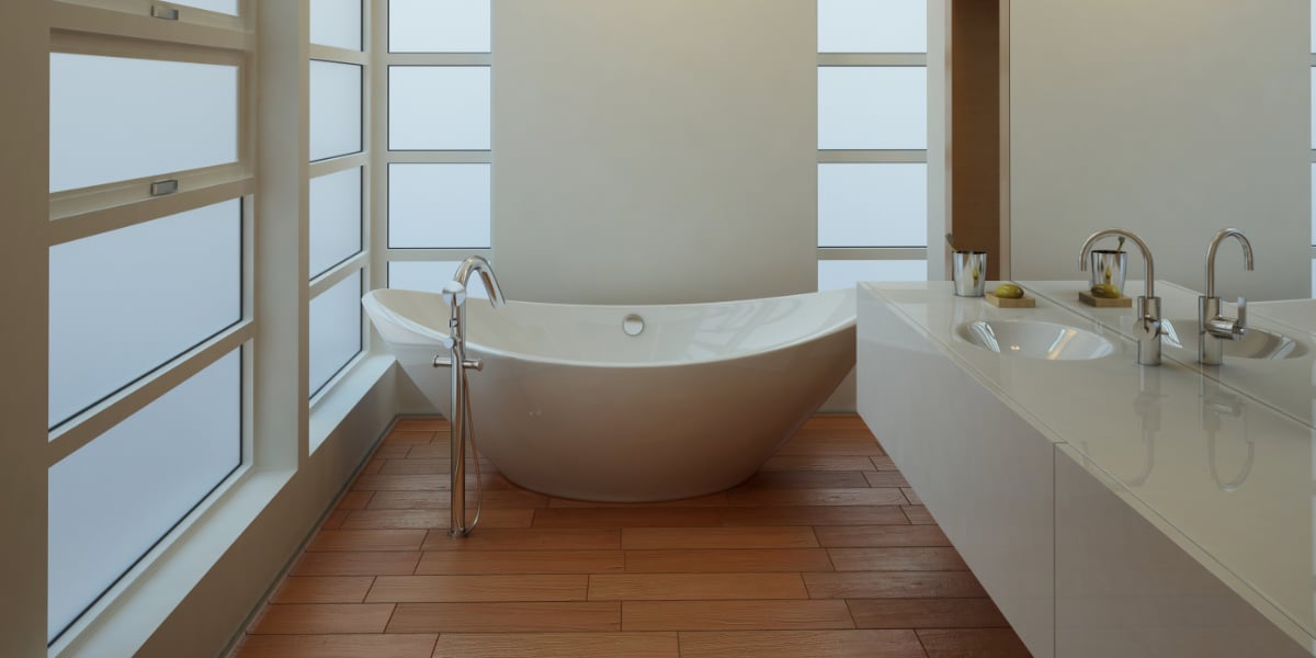 salle de bain blanc bois